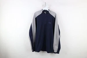 Vintage The North Face Mens Large Distressed Spell Out Half Zip Fleece Sweater - Picture 1 of 18