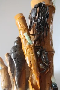 Seltene chinesische Qingtian Steinschnitzerei Skulptur Bambus - Bild 1 von 7