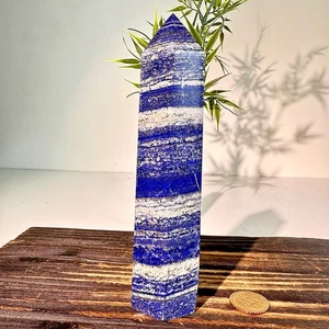 1.79LB Natural lapis lazuli crystal obelisk quartz crystal energy column - Picture 1 of 14