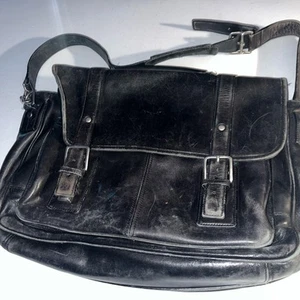 Schwarze Coach Thompson Herren-Laptoptasche Kuriertasche aus Leder Executive - Bild 1 von 10