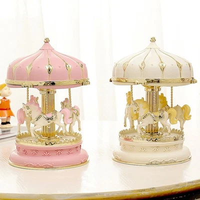 Toys for Girls Carousel Music Box Merry-Go-Round LED Light Kids Baby Xmas Gift