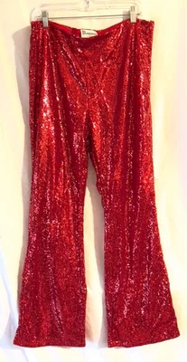 Red Sequined Holiday pants Flare Size XXL (20) No Boundries - Image 1 of 4