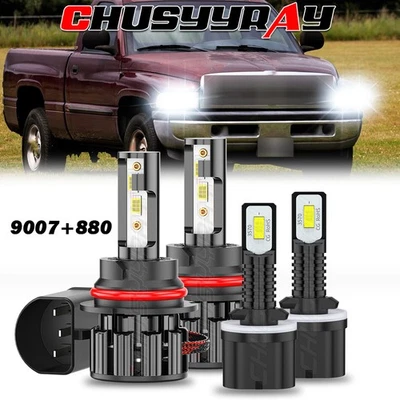 Faro LED + Bombillas antiniebla 880 para Dodge Ram 1500 1994-1998 - 4X 6000K 9004 Foto 1 de 4