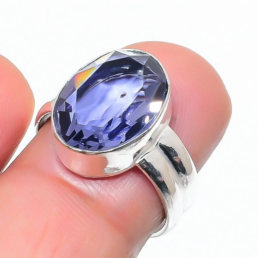 Purple Amethyst Gemstone Handmade 925 Sterling Silver All Size Ring For Gift - Image 1 of 1