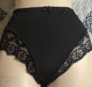 Vintage New Delta Burke Black W/ Lace Leg Sz 9 2XL - Picture 1 of 5