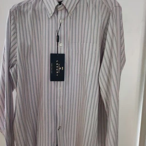 M&S Blue Harbour Luxury Men's striped shirt, size XL, New with tags - Picture 1 of 9