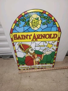 St Arnold Houston Texas Brewery Metall Buntglas Optik BIER BAR Blechschild  - Bild 1 von 3
