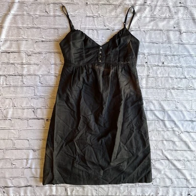 Vestido Babydoll Miss Sixty Vintage Y2K **Desteñido** Negro Mezcla de Lino Retro Gótico Emo Foto 1 de 4