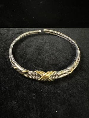 Collar David Yurman, Gargantilla X Collar Metro, PLATA ESTERLINA CON 14K YG Foto 1 de 4