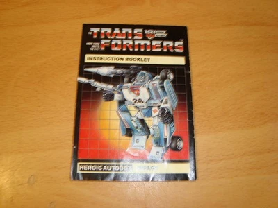 Original TRANSFORMERS G1 MIRAGE Instruction Booklet VINTAGE Manual HASBRO Book - Image 1 of 2