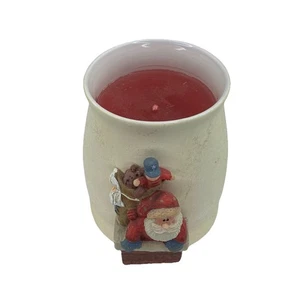 Crazy Mountain Weihnachtskerzenbecher "Frohe Weihnachten" Weihnachtsmann im Kamin - Bild 1 von 10