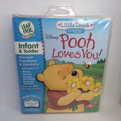 NEW Leap Frog BABY and Toddler Little Touch Leap Pad Book Disney Pooh Loves You! - Image 1 of 2