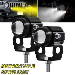 2 Piezas Faros Moto Proyector Len Doble Color Punto Antiniebla Lámpara Auxiliar - Imagen 1 de 13