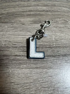 Coach Vintage metallic blau Buchstabe L Ledermotiv Schlüsselanhänger Taschenanhänger WOW! - Bild 1 von 5