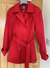 Debenhams- The Collection - Button And Belted Trench Jacket -  RED - UK 10