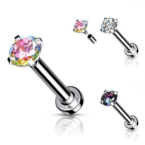 Lippenpiercing Labret Madonna Monroe Cartilage Tragus Piercing Kristall Rund - Bild 1 von 4