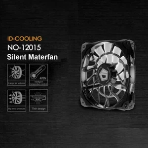 Ventilateur de refroidissement châssis fin ID-COOLING 12 cm pour boîtier PC CPU 4 broches radiateur silencieux - Photo 1/6