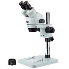 AmScope 3.5X-45X Zoom Binocular Stereo Microscope with Table Pillar Stand