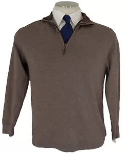 Herren Langarm Polo Hart Schaffner braun 100% Baumwolle Half-Zip Hemd Gr. Medium - Bild 1 von 17