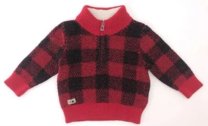 Polo Ralph Lauren Boys Classic Plaid Red/Blk Pullover Sweater Size 12M NWT - Picture 1 of 4