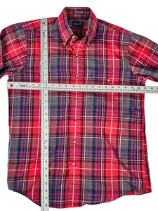 Camisa de manga larga Gant Foxhunt roja verde a cuadros con botones mediana alta - Imagen 1 de 5