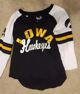 Iowa Hawkeyes Touch By Alyssa Milano V neck Jersey T shirt Long Sleeve Women's L - Picture 1 of 10