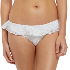 Freya Bohemia Bikini Brief White Size M 12 14 Frilled Italini Low Rise 2975 New - Picture 1 of 12