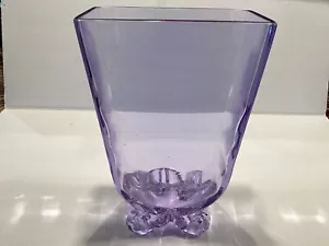 Elegante Jarrón de Vidrio Tiffin Moderno Crepúsculo 10" con Pies Manzoni - Imagen 1 de 11