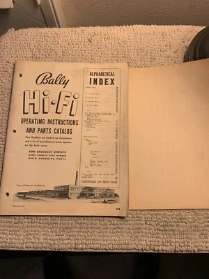 original Hi Fi With Schematic Bally pinball MACHINE manual - Image 1 of 4