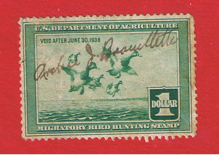 #RW4  VF used  Hunting Permit Stamp  Free S/H - Image 1 of 1