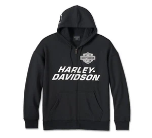 Harley-Davidson Men's Screamin' Eagle Zip-Up Hoodie - Black 96011-24VM - Picture 1 of 6