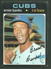 1971 Topps #525 Ernie Banks Vintage Baseball Card Chicago Cubs 1st Base 1B