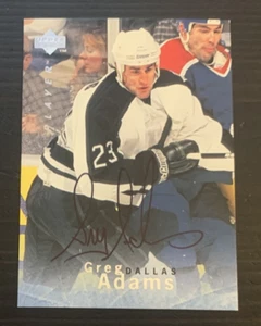 1995-96 Upper Deck Be a Player GREG ADAMS Autograph #S22 Stars - Picture 1 of 2