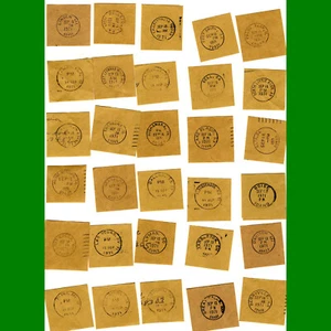 US POSTMARKS (~100+) ALL(?)- all different - (cut square) manila envelopes 1971 - Picture 1 of 2