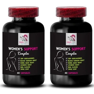 Red Clover Herb - WOMEN'S SUPPORT PILLS - Wild Yam for Hormonal Balance 2 Bott - Picture 1 of 7