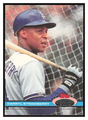 1991 Stadium Club #301a Darryl Strawberry - Los Angeles Dodgers - Image 1 of 2