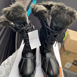 Dream Pairs Women's Mid Calf Waterproof Winter Snow Boots - Black, SIZE 11 US) - Picture 1 of 6