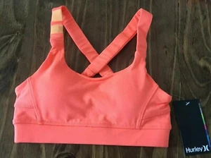 NWT**Hurley** Women's Sports Bra Workout Crop Top With Removable Bra Size L - Picture 1 of 2