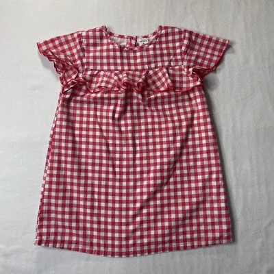 Vestido Carter’s Niñas Rojo/Rosa Cuadros Pecho Volantes Talla 4T Foto 1 de 4