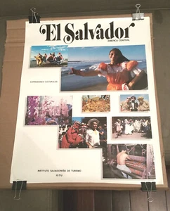 Vintage EL SALVADOR travel / tourism poster ORIGINAL (culture / white border) - Picture 1 of 4