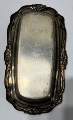 W&S Blackington 精美银盘 110 黄油盘 仅底部 8 英寸 — 第 1/4 张图片