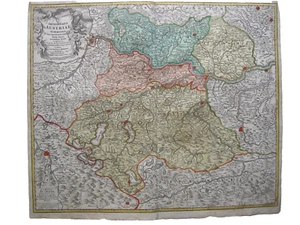 Oberösterreich Mühlviertel Traunviertel altkol Kupferstichkarte B. Homann 1720 - Bild 1 von 7