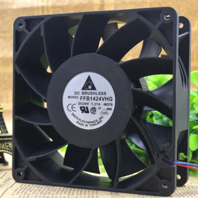 DELTA FFB1424VHG 14050 14CM 24V 1.37A Cooling Industrial Fan High Air Volume - Bild 1 von 4