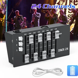 Battery DMX 512 24 Channels Operator Console Controller For Stage Light DJ Party - Picture 1 of 11