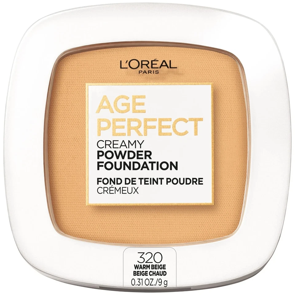 NEW L'Oreal Paris Age Perfect Creamy Powder Foundation  Warm Beige 320 - Image 1 of 1