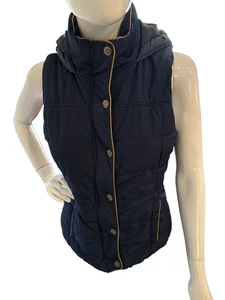 Womens Prince & Fox Navy  Blue Hooded Puffer Vest, Size M Medium - Picture 1 of 8