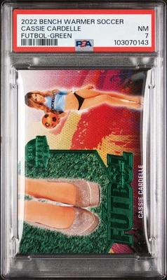2022 Bench Warmer Soccer Futbol Cassie Cardelle Green 1/4 PSA 7 NEAR MINT - Image 1 of 3