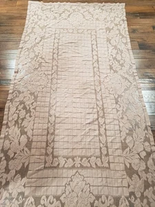 "MANTEL DE ENCAJE FINO Filete Anudado Red Hecho a Mano Malva 47.5""x98"" Antiguo De Colección" - Imagen 1 de 12