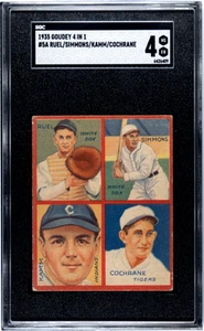 1935 GOUDEY 4-IN-1 MICKEY COCHRANE 5A VG-EX HOF MUDDY RUEL AL SIMMONS KAMM SGC 4 - Picture 1 of 2