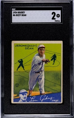 Goudey Dizzy Dean 1934 #6 SGC 2 Foto 1 de 2
